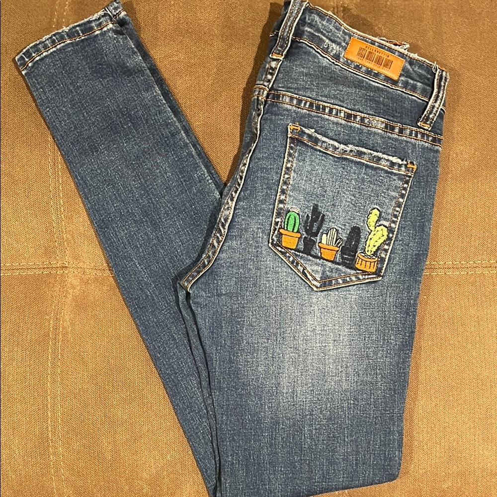 Hellahectik Jeans with Cactus Embroidery